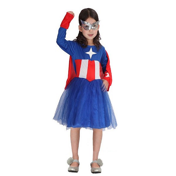 Captain America Girls Kids Costume 